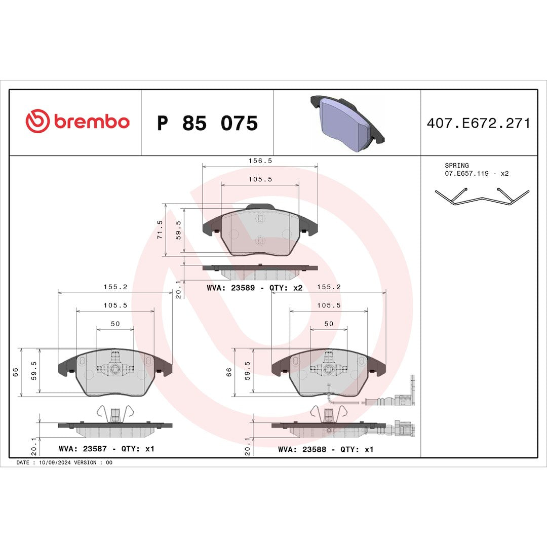 Brembo P85075 Brake Pad||p85075_Drw.Jpg||88||brmp85075||1754273