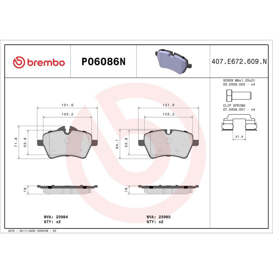 Brembo P06086n Brake Pad||p06086n_Drw.Jpg||87||brmp06086n||1752491