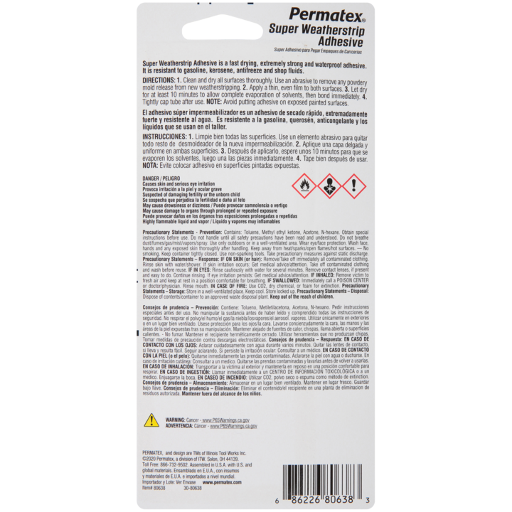 Product of Permatex 80638 Weatherstripe Adhesive