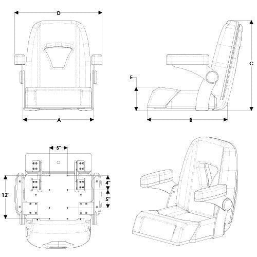 Product of Taco Ha4-25wha-7-0000-0-0 Boat Seat