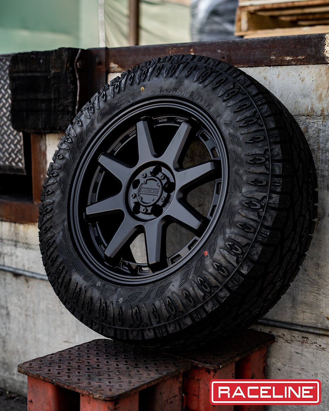 Product of Raceline 16x8 Black Wheel - 5x4.50 Bolt Pattern