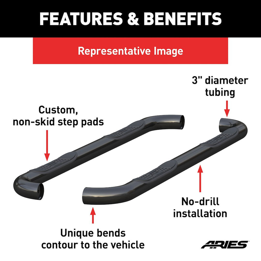 Product of Aries 205008 Nerf Bar With Surface Steps