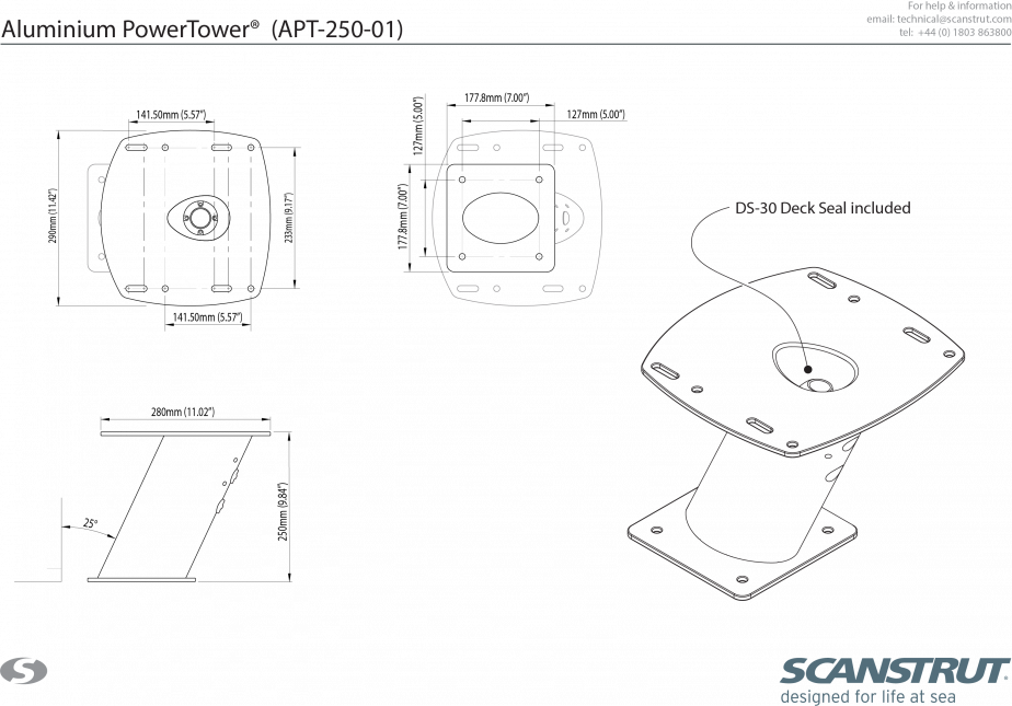 Scanstrut Apt-250-01 Radar Antenna Mount||apt-250-01_5.Png||90||scaapt25001||1118729