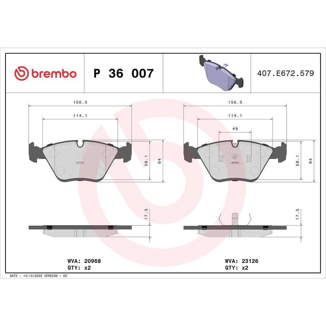 Brembo P36007 Brake Pad||p36007_Drw.Jpg||88||brmp36007||1753042