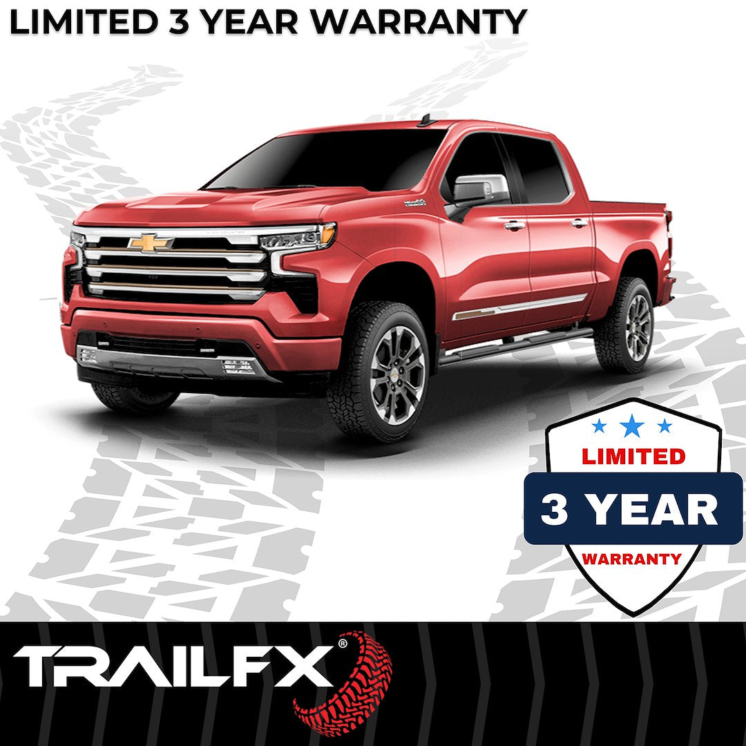 Product of TrailFX A4018B TFX 4" Trapezoid Side Steps Nerf Bar With Surface Steps