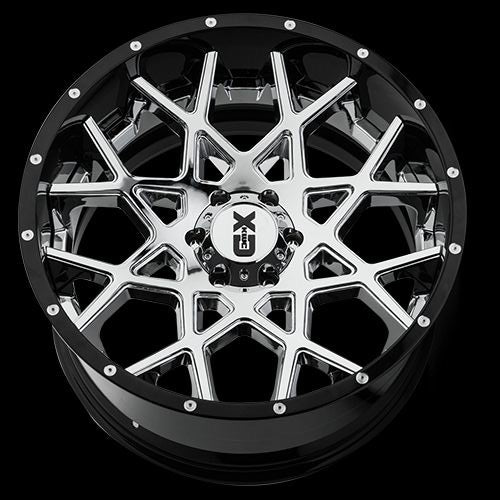 Product of KMC Wheels 20x12 Silver Center With Black And Natural Lip Wheel - 8x6.69 Bolt Pattern