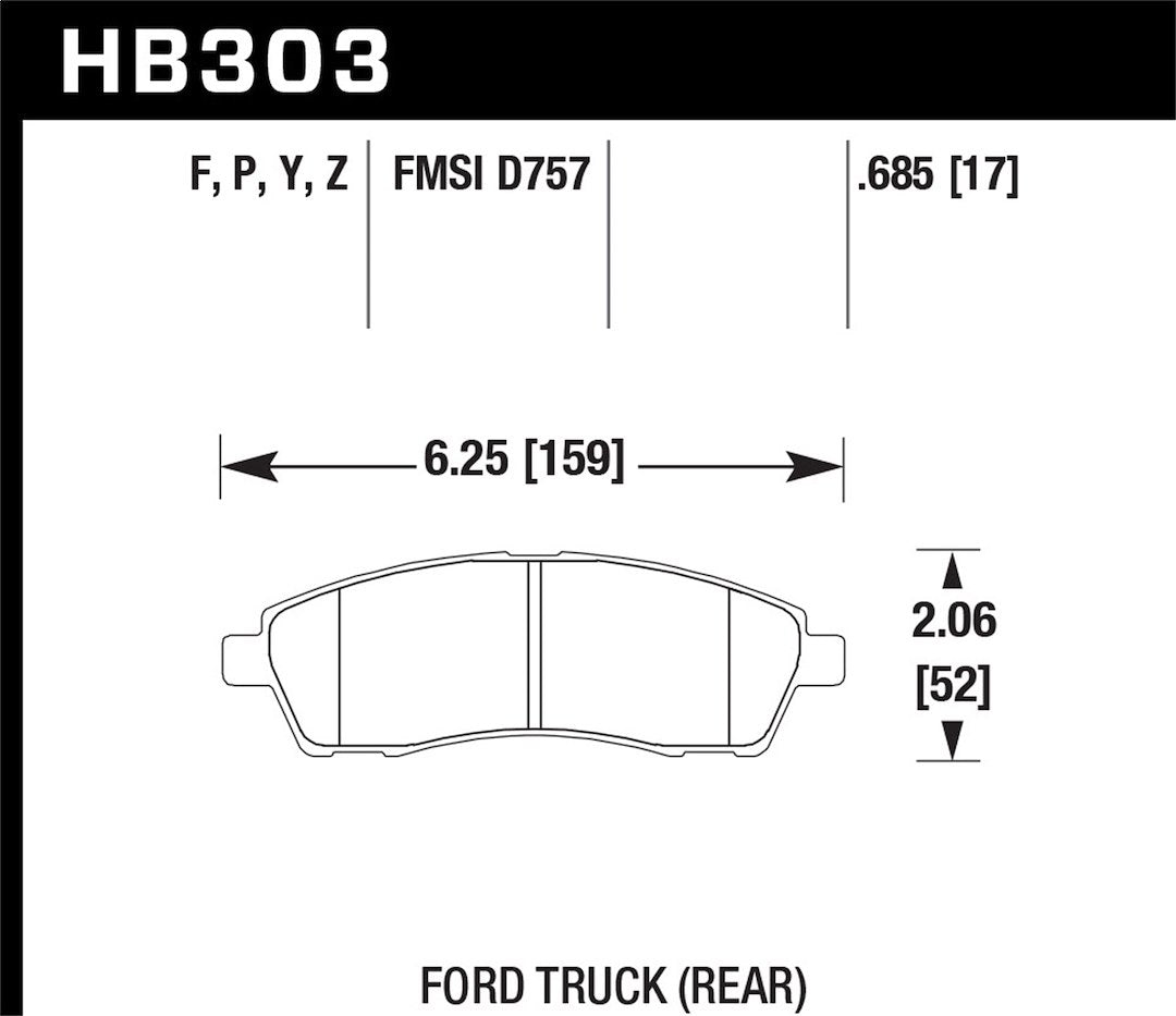 Hawk Performance Hb303p.685 Brake Pad||||86||h27hb303p685||2022069