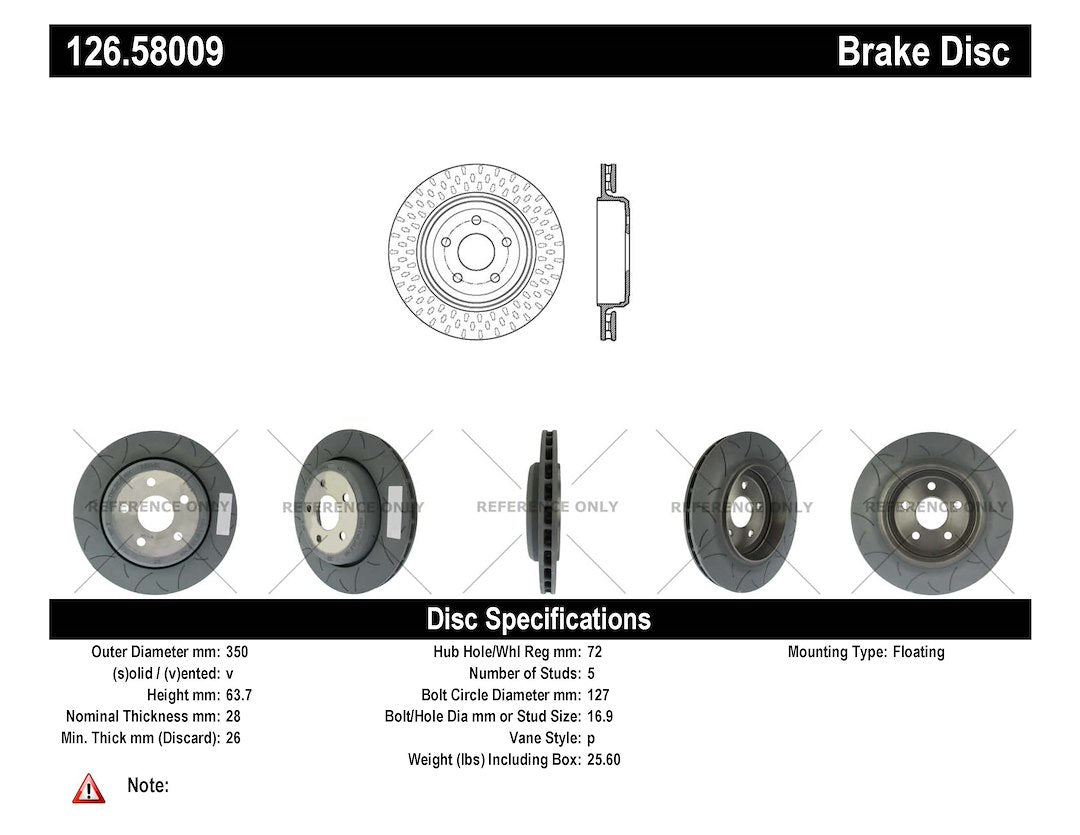 Stop Tech/ Power Slot 126.58009 Brake Rotor||||90||p7812658009||1883127