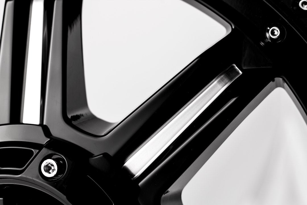 Product of Grid Wheels 17x9 Gloss Black With Natural Accents Wheel - 8x6.50 Bolt Pattern