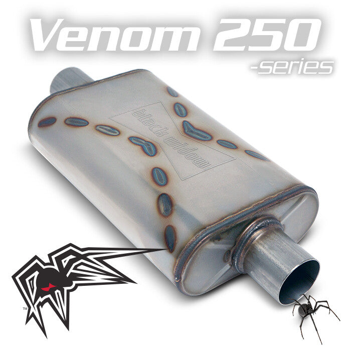 Product of Black Widow Exhaust BW002-C Venom 250-Series Stainless Steel Exhaust Muffler