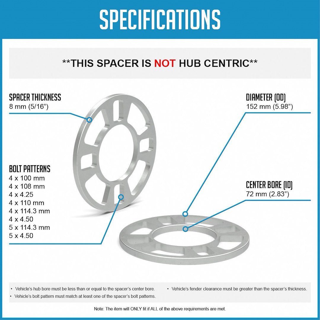 Product of Coyote Wheel Accessories 911120-A Wheel Spacer