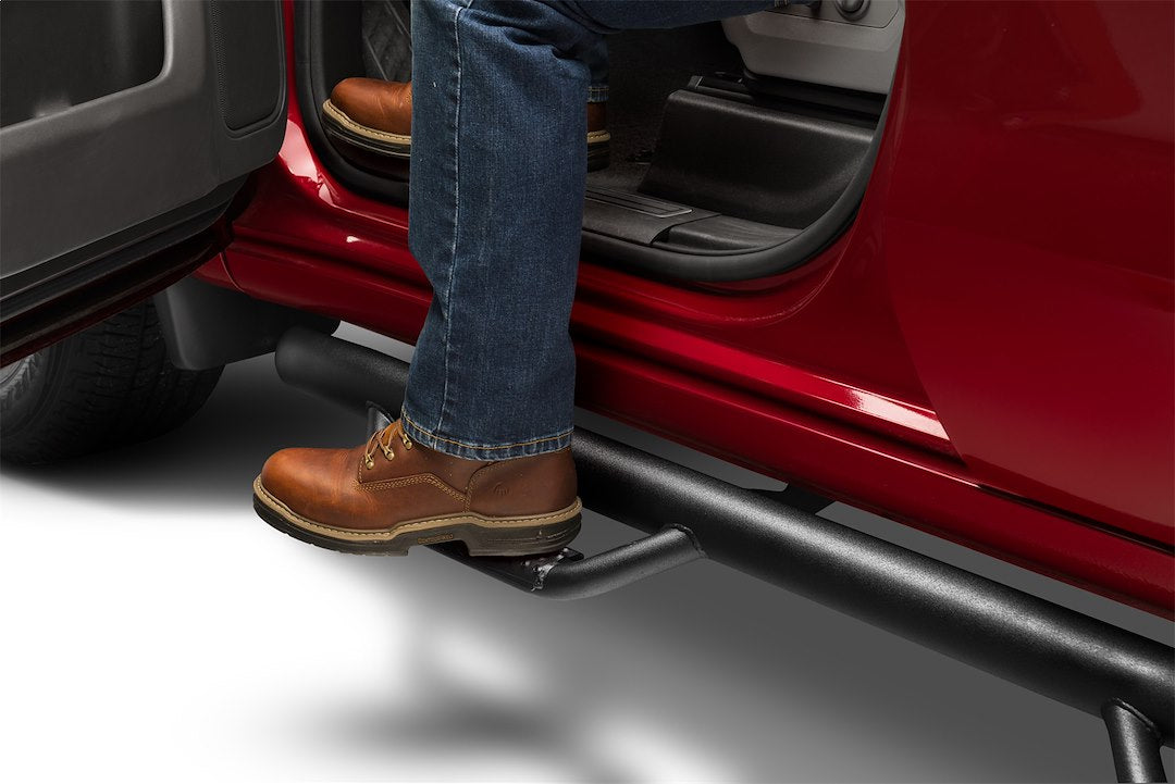 Product of N-Fab D0289QC-6-TX Black Matte Textured Powder Coated Round Nerf Bar - Truck Wheel To Wheel