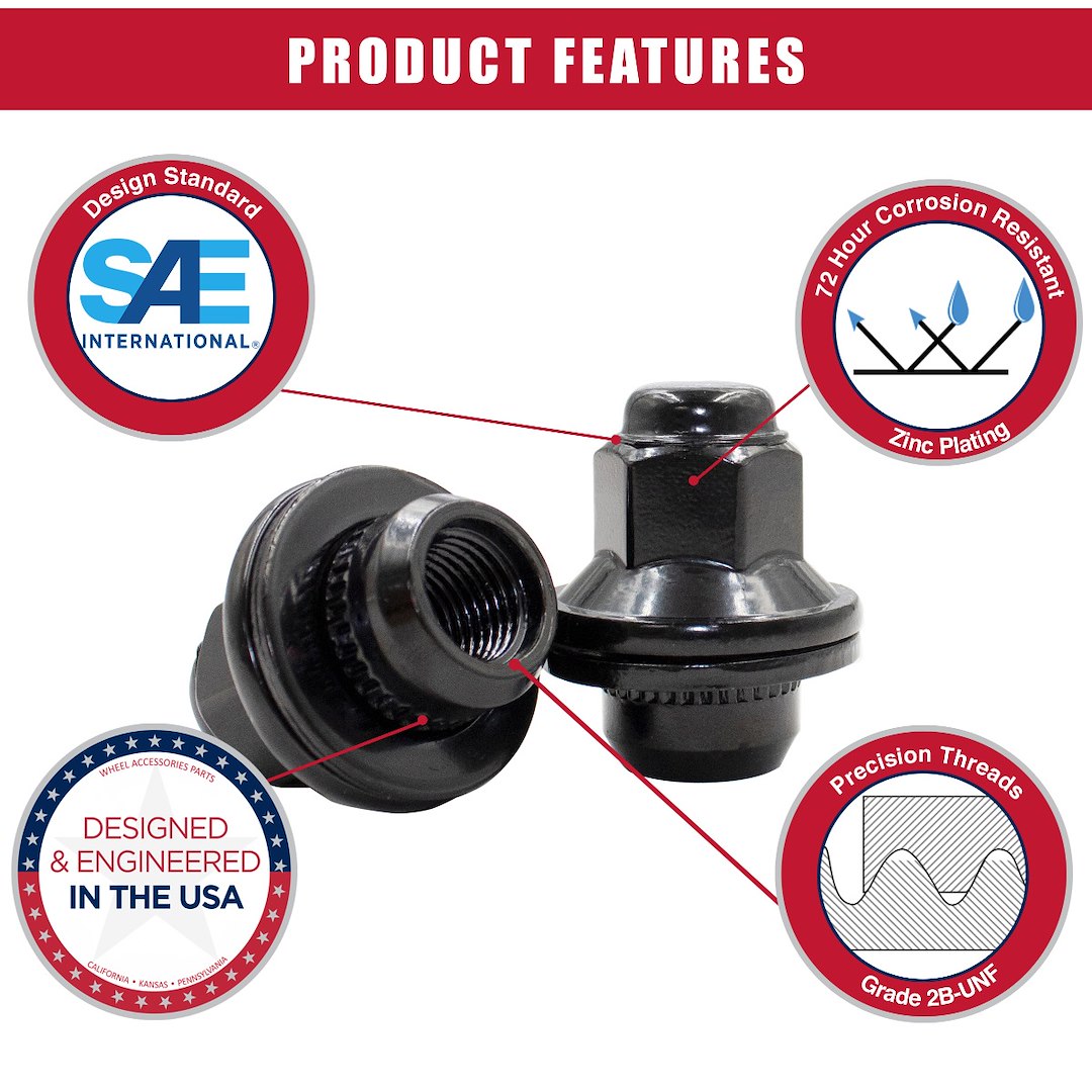 Product of Coyote Wheel Accessories 971148BLK Mag Shank 14x1.5 Lug Nut