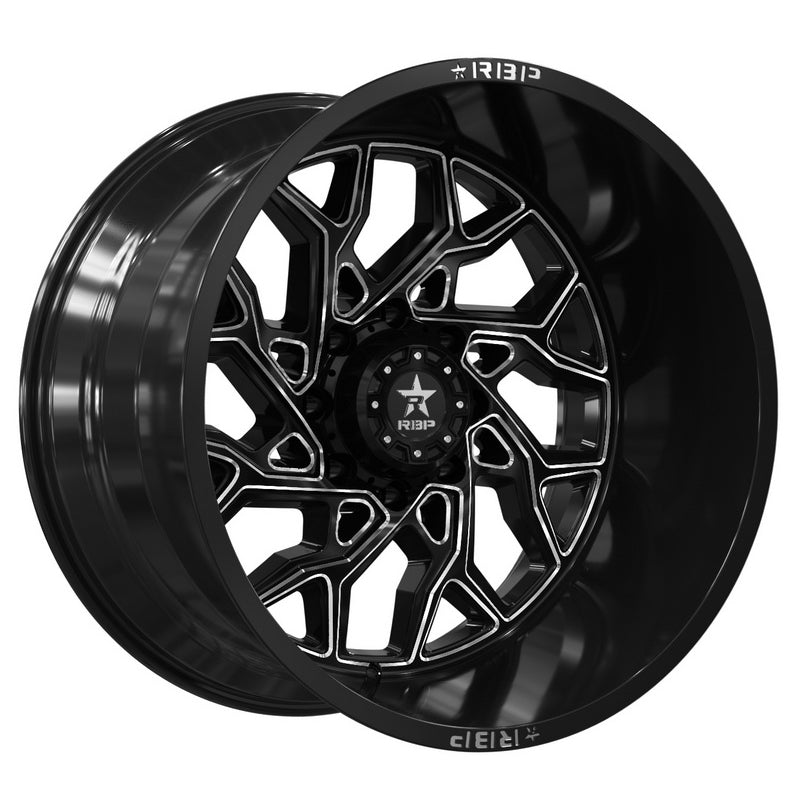 Product of RBP (Rolling Big Power) 24x14 Black With Natural Grooves Wheel - 5x5.00 Bolt Pattern