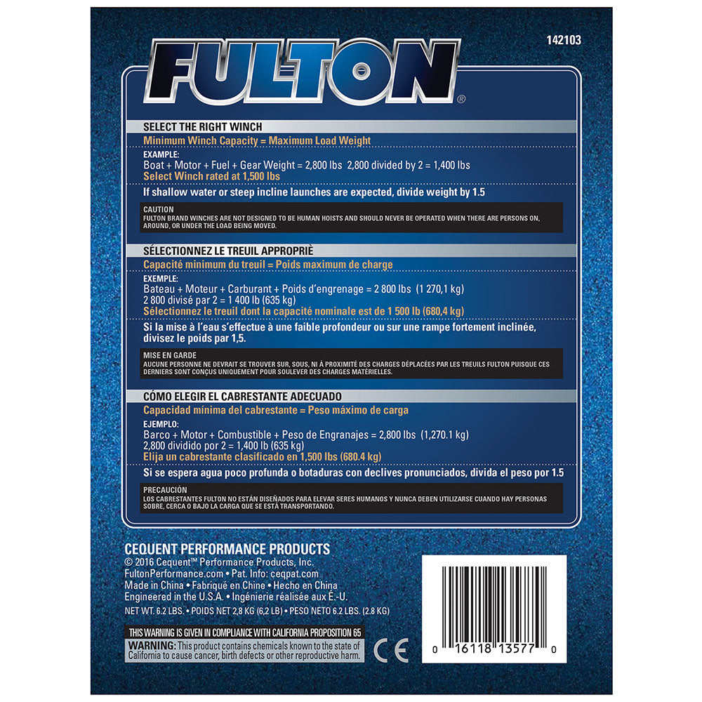 Product of Fulton 142103 Trailer Boat Winch