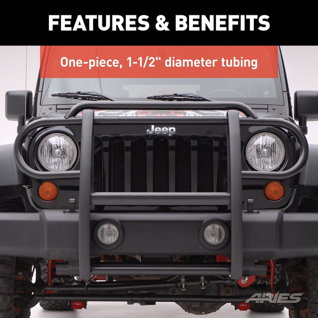 Product of Aries 1050 Grille Guard 1-Piece Black Semi Gloss Powder Coated