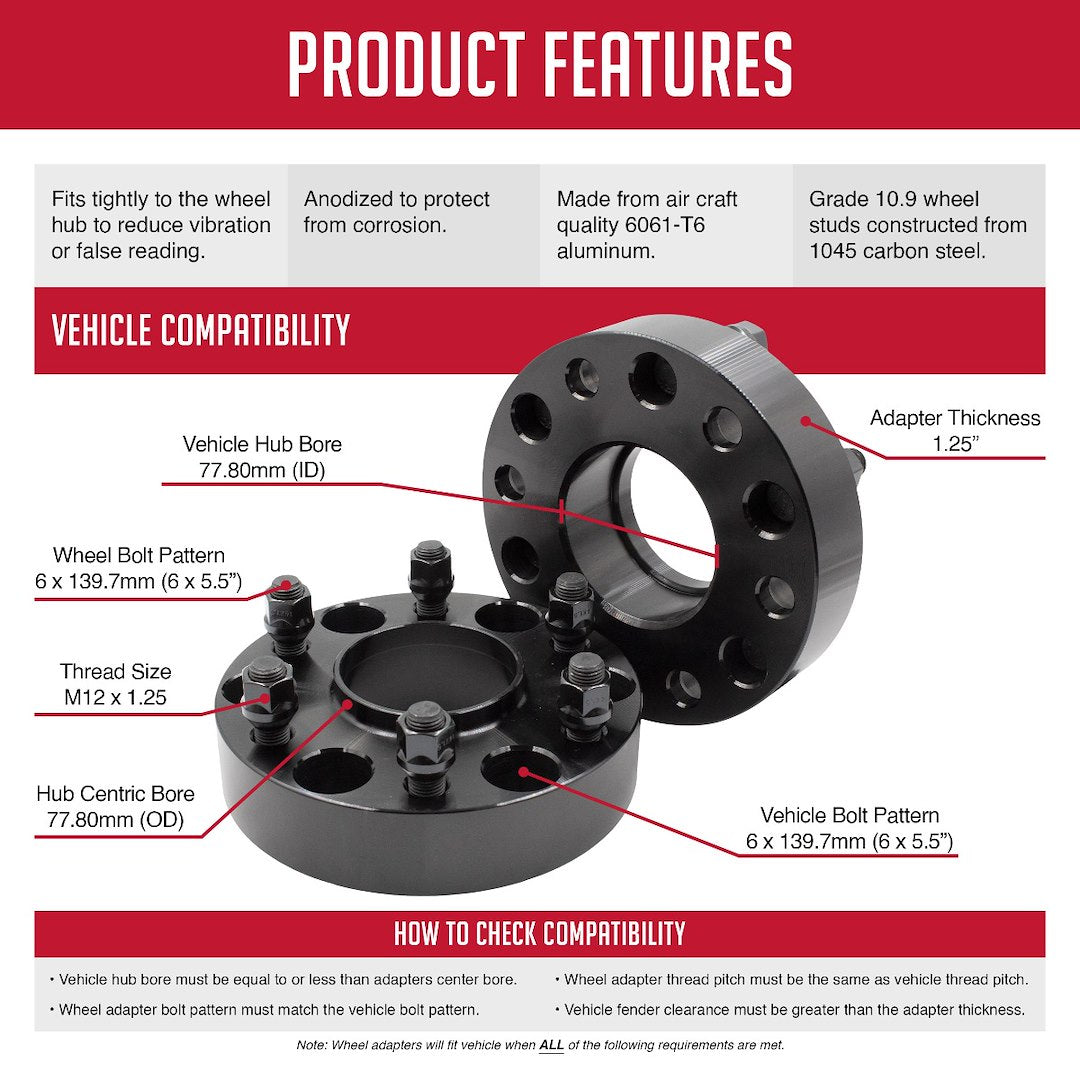 Product of Coyote Wheel Accessories 6550-6550h-B125 Wheel Adapter