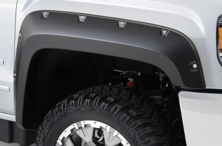 Product of Bushwacker 40967-02 Pocket Style/ Exposed Fasteners Black Fender Flare - Set Of 4