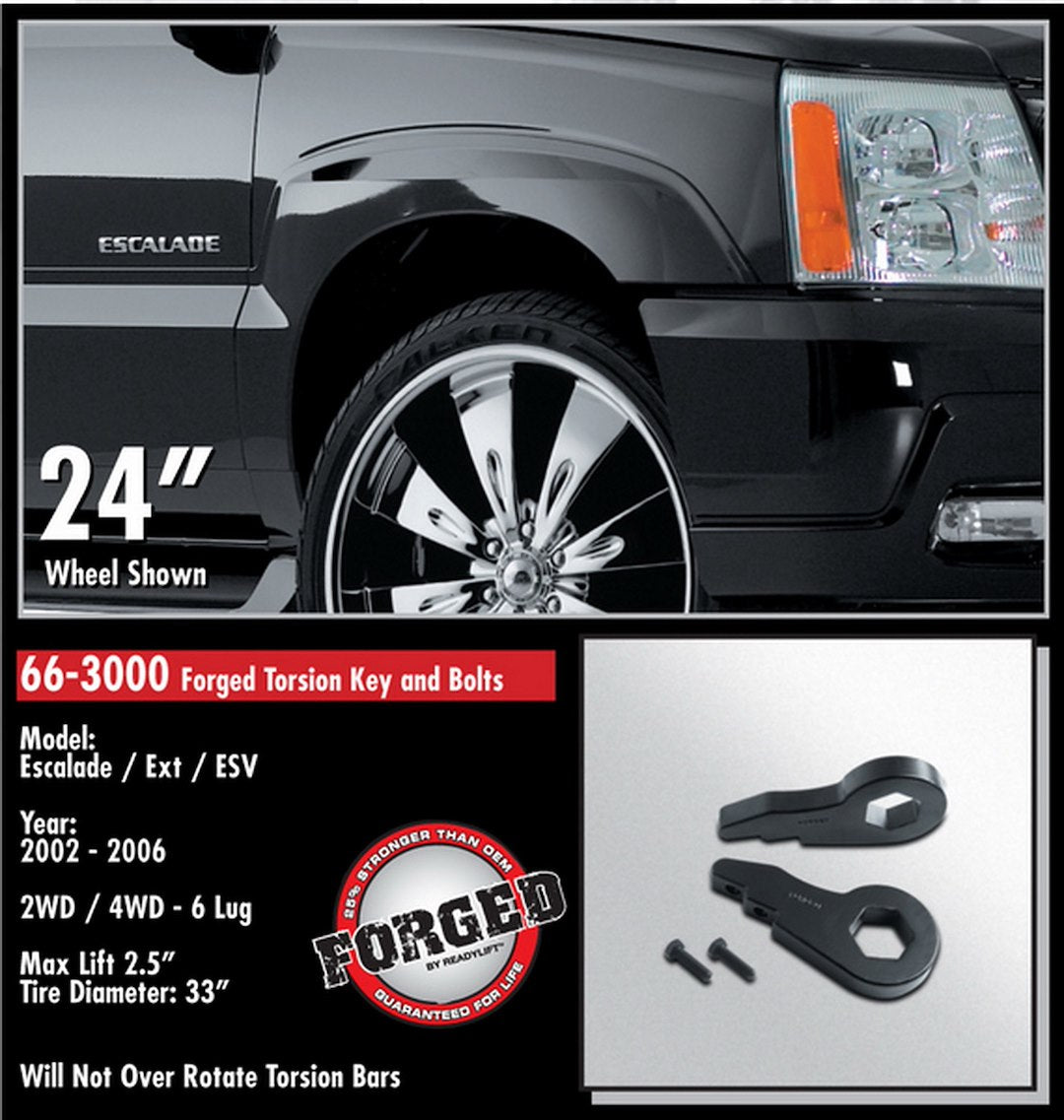Product of ReadyLIFT 66-3000 Leveling Kit Suspension 1-1/2 To 2-1/2 Inch Lift Torsion Bar Key