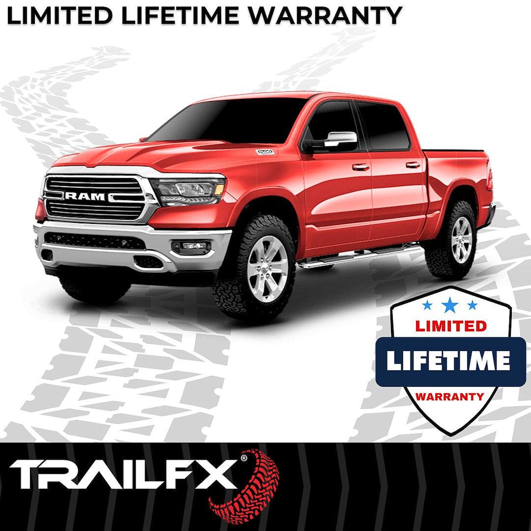 Product of TrailFX A4012S TFX 4" Trapezoid Side Steps Nerf Bar With Surface Steps