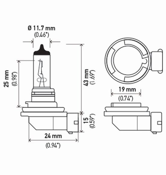 Hella H11 24v Headlight Bulb||h11 24v.Pt01.Jpg||86||h57h1124v||1117303