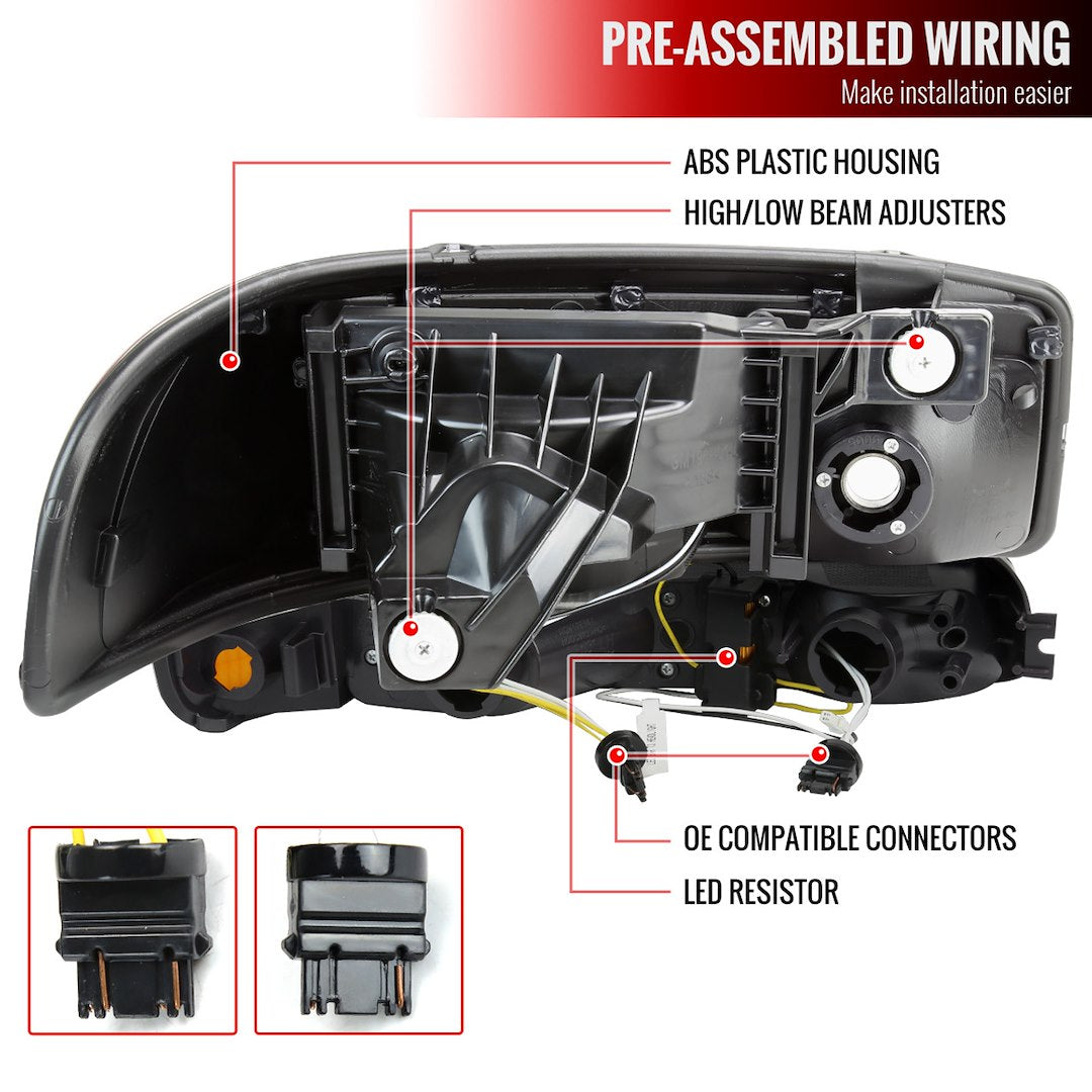 Spec-D Tuning 2lblh-Gmc99jm-G3-Rs Headlight Assembly||2lblh-Gmc99jm-G3-Rs_6.Jpg||91||sdtmc99jmg3rs||1563901