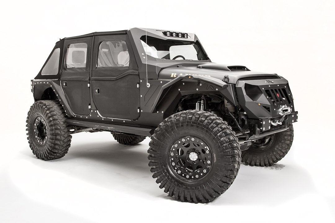 Product of Fab Fours JK1003-1 Pocket Style/ Exposed Fasteners Black Fender Flare - Set Of 2