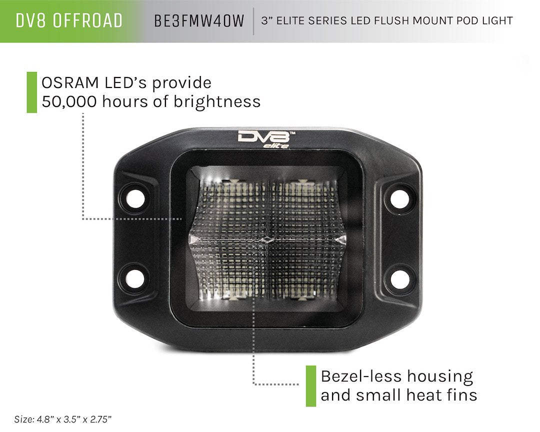 Dv8 Offroad Be3fmw40w Driving/ Fog Light||be3fmw40w_R_5.Jpg||90||dv8be3fmw40w||1205362
