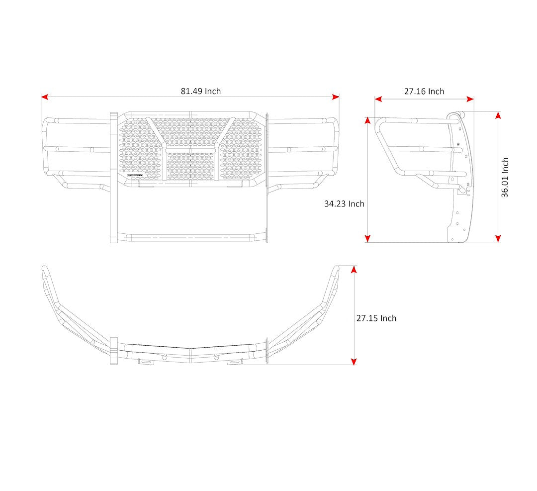Product of Black Horse Offroad RU-FOF116-B Grille Guard