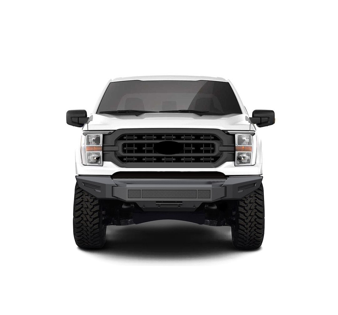 Product of Black Horse Offroad AFB-F121-BU Armour II Steel Matte Powder Coated Bumper