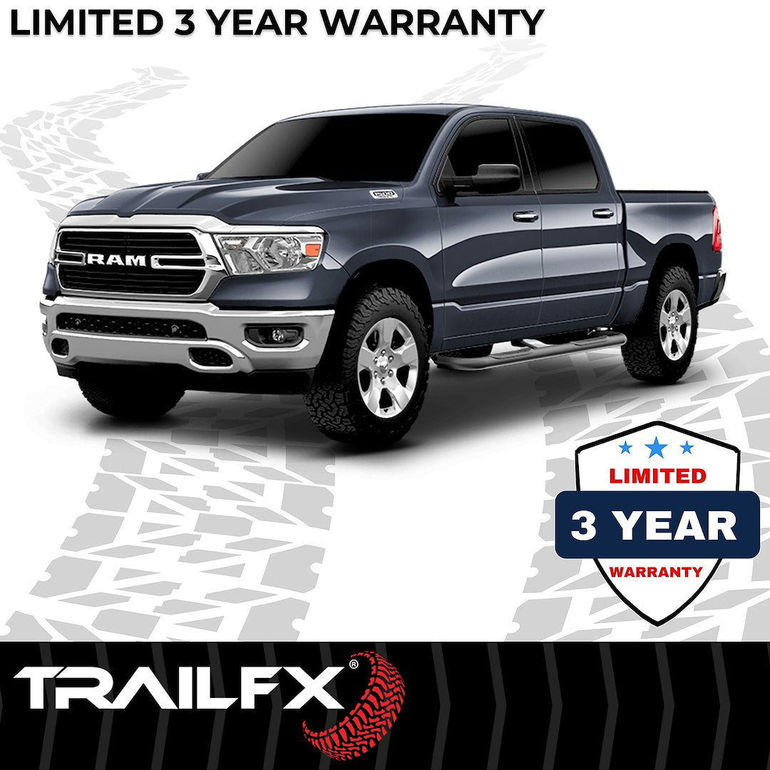 Product of TrailFX A0046B TFX Round Tube Side Steps Nerf Bar With Surface Steps