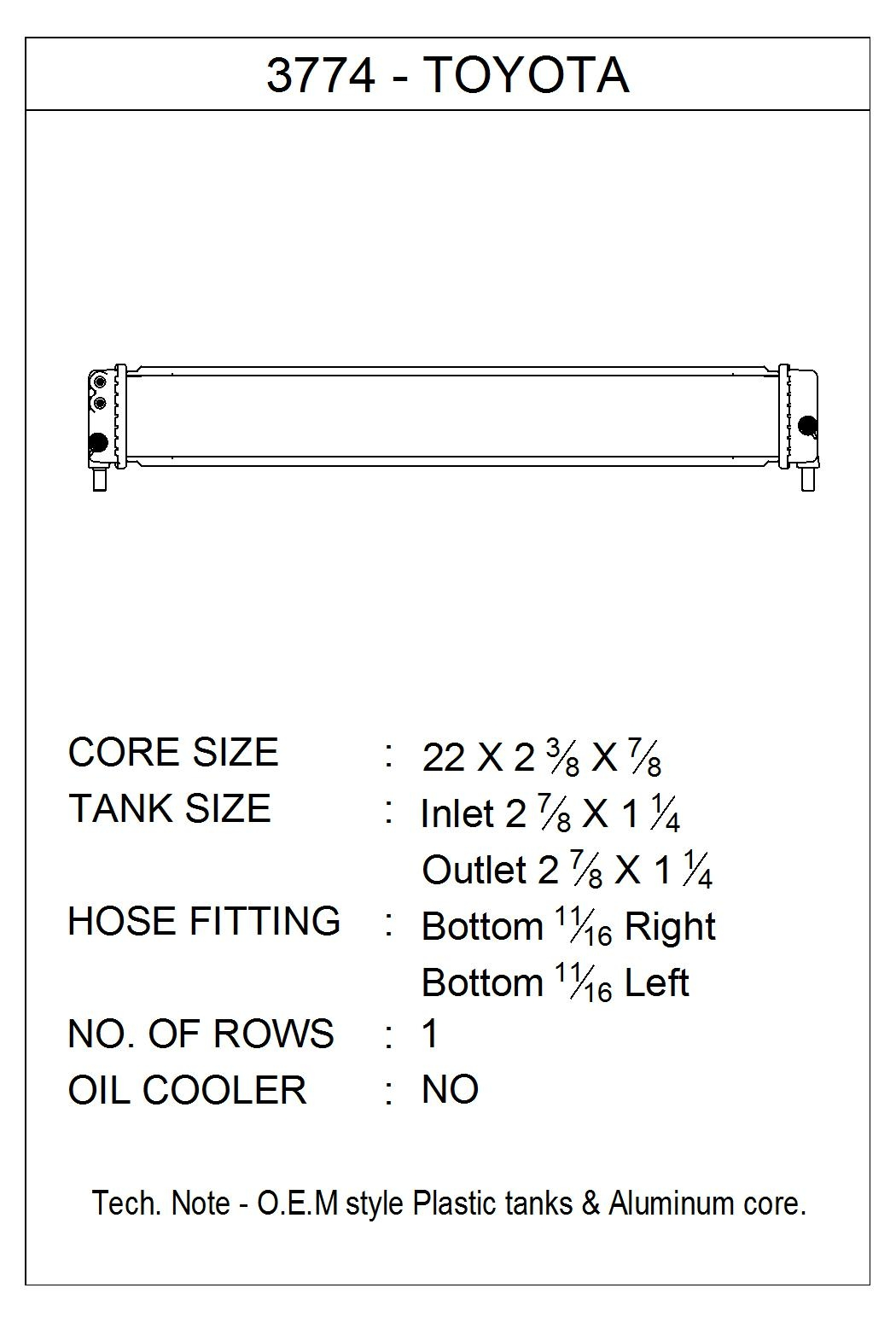Product of Csf 3774 Radiator