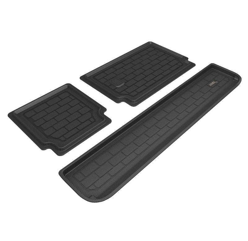 Product of 3D Mats M1TY3031309 Black Thermoplastic Rubber Of Carbon Fiber Texture To Back Of 3rd Seat Cargo Area Liner
