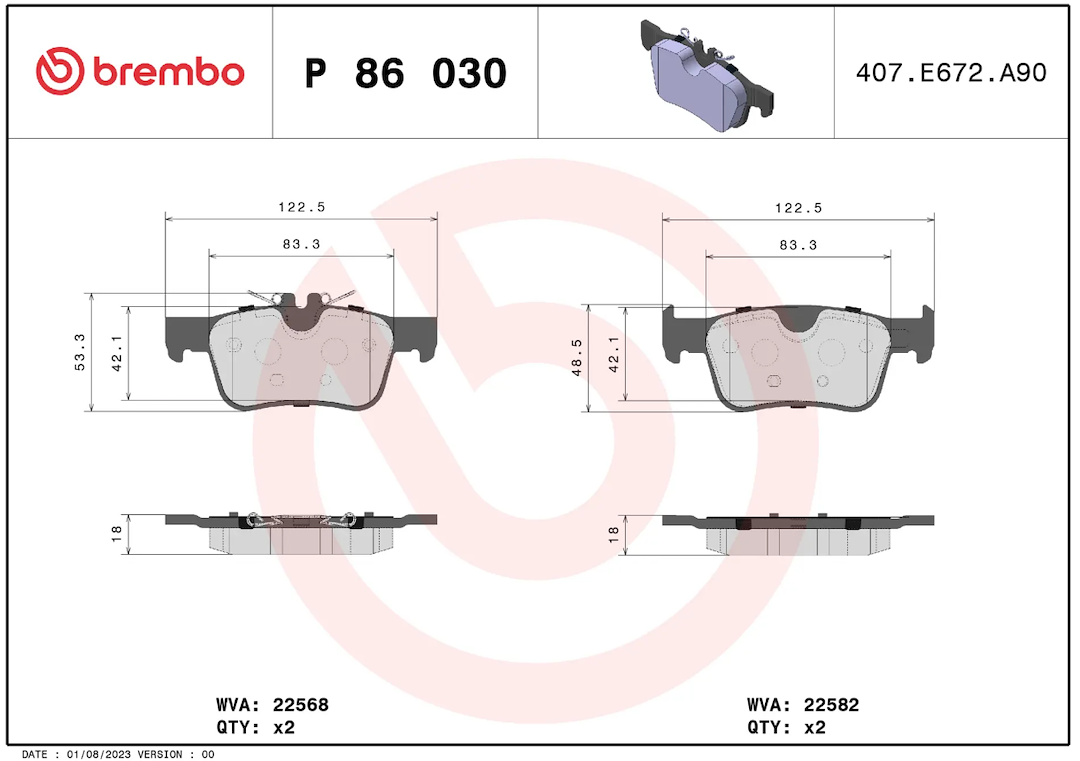 Brembo P86030 Brake Pad||p86030_3.Png||88||brmp86030||1684830