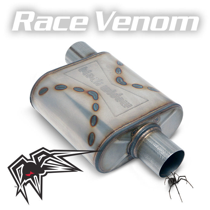 Product of Black Widow Exhaust BW009-P Race Venom Stainless Steel Exhaust Muffler