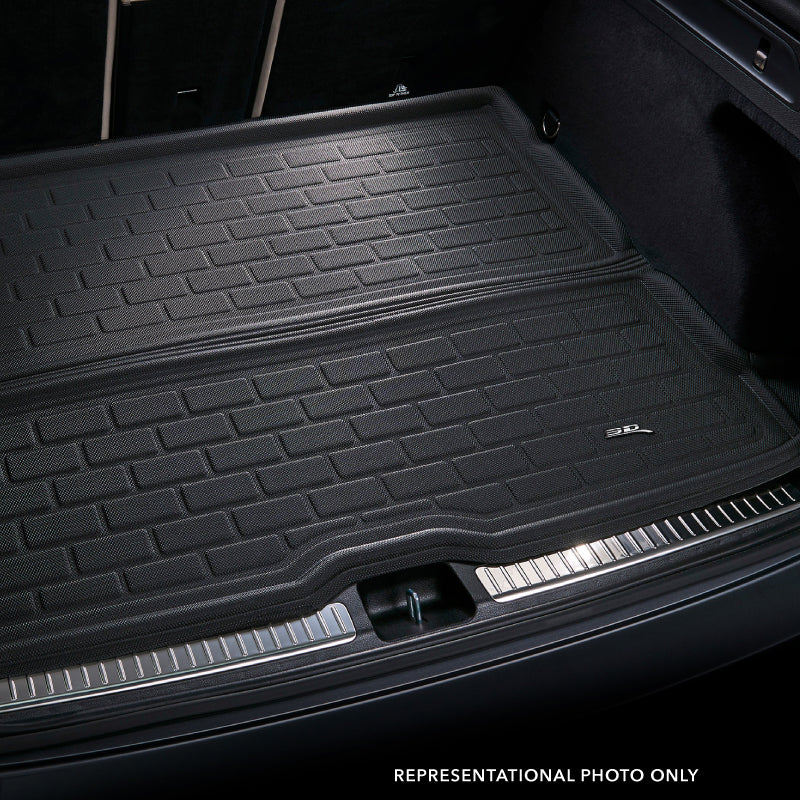 Product of 3D Mats M1PO0261309 Black Thermoplastic Rubber Of Carbon Fiber Texture Front Trunk And To Back Of 2nd Seat Cargo Area Liner