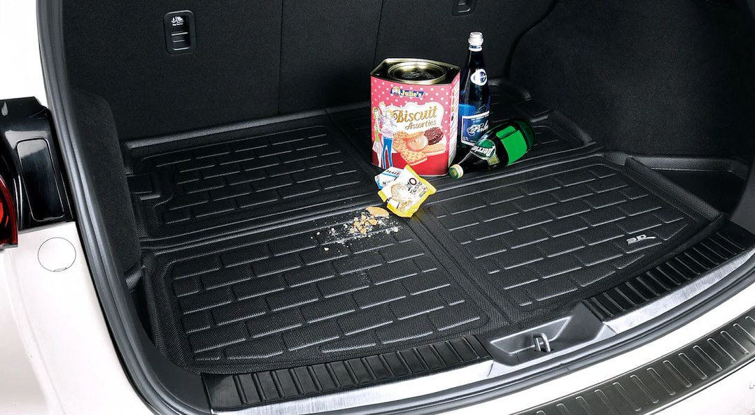 Product of 3D Mats M1CH0871309 Black Thermoplastic Rubber Of Carbon Fiber Texture To Back Of 2nd Seat Cargo Area Liner