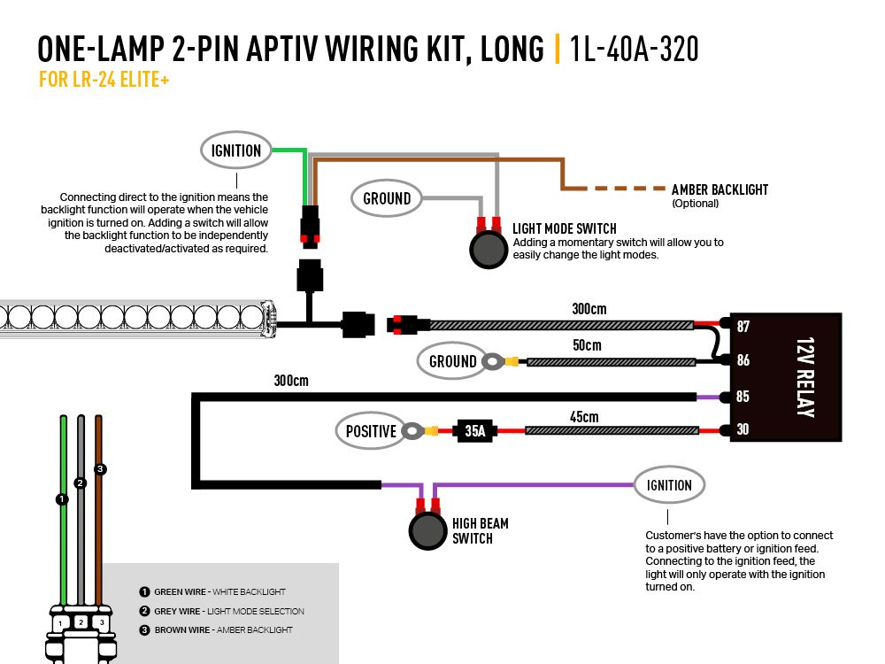 Product of Triple-R Light 1l-40a-320 Light Bar Wiring Harness