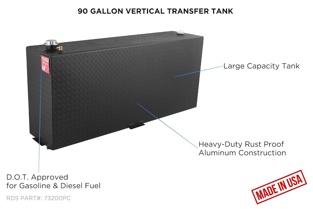 Product of RDS Tanks 73200PC Diesel/ Gasoline Liquid Transfer Tank 90 Gallon Rectangular