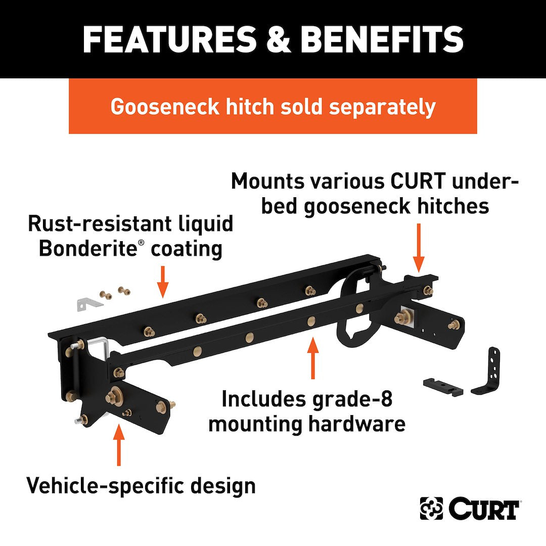 Curt 60644 Gooseneck Trailer Hitch Rail||60644_3008x1990_Fa.Jpg||86||c9360644||855639