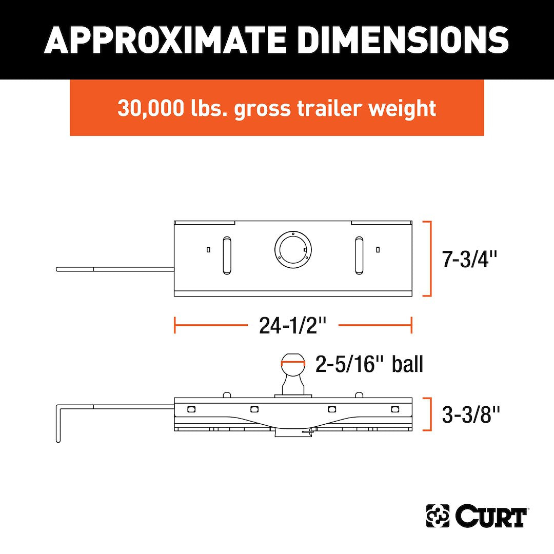 Curt 60611 Gooseneck Trailer Hitch Head||60611_3008x1990_Ca.Jpg||93||c9360611||933335