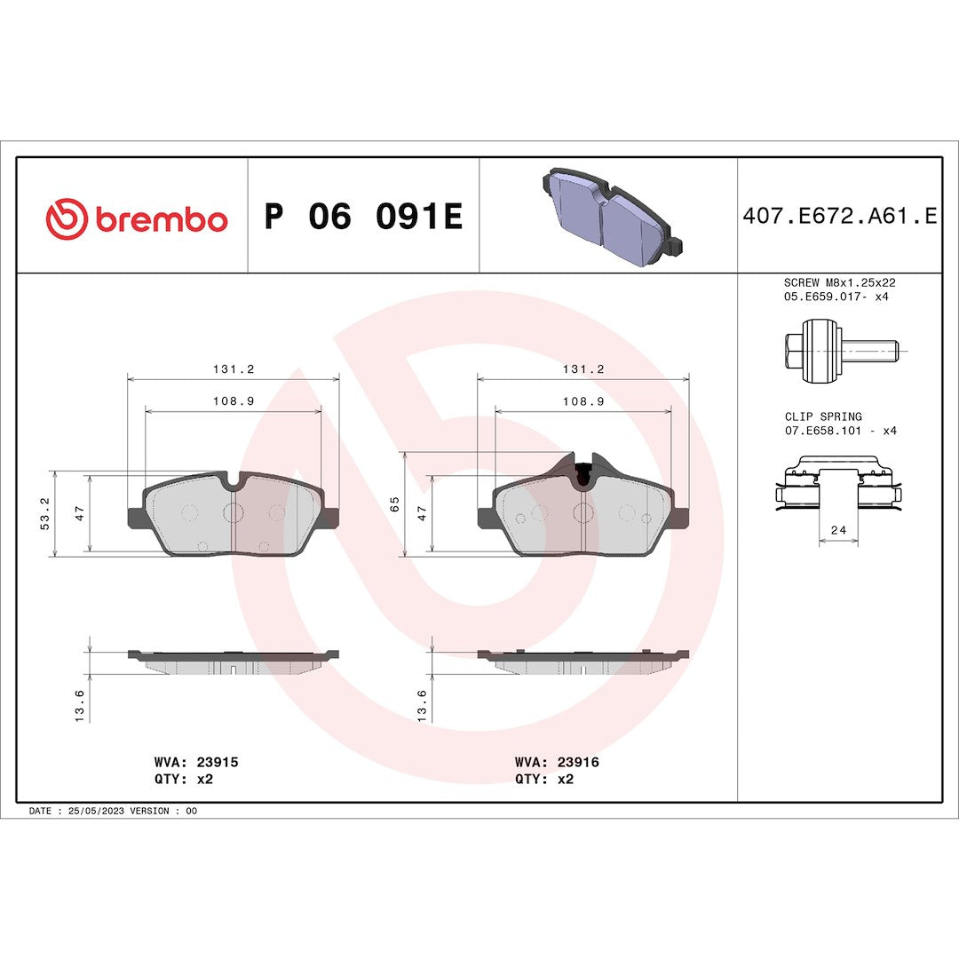 Brembo P06091e Brake Pad||p06091e_Drw.Jpg||88||brmp06091e||1754902