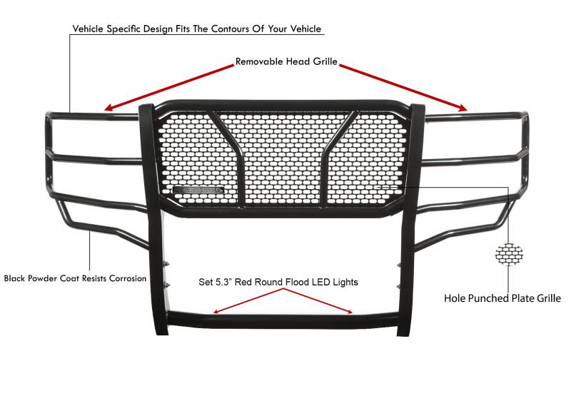 Black Horse Offroad Ru-Fof116-B-Plfr Grille Guard||ru-Fof116-B-Plfr_8.Jpg||93||blkof116bplfr||2469122