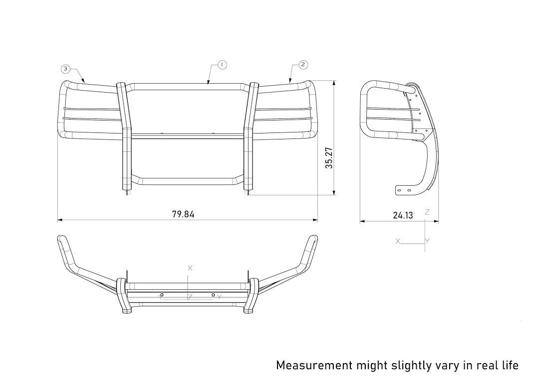 Product of Black Horse Offroad 17GV02MA Grille Guard Modular Black Powder Coated