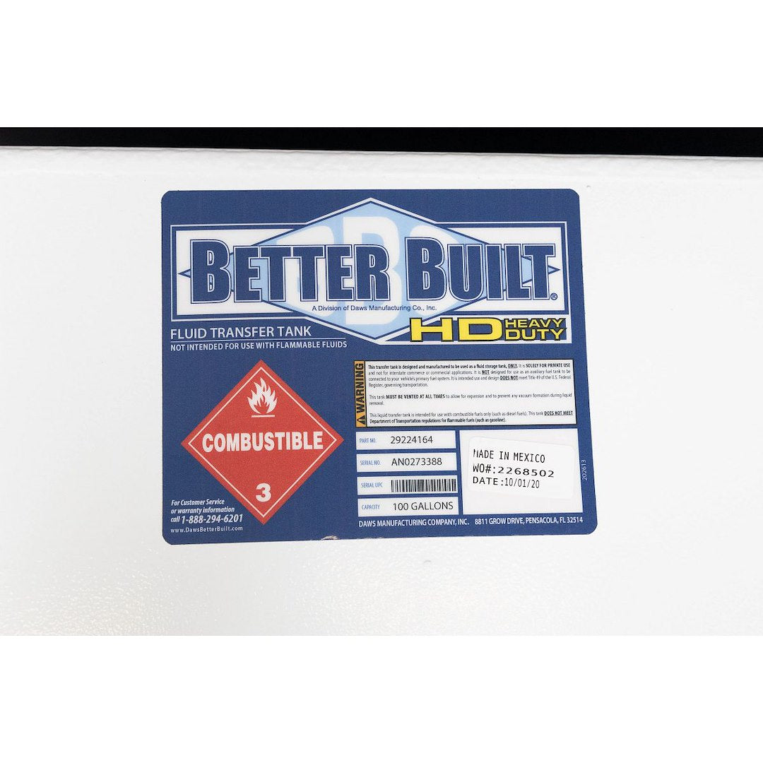 Product of Better Built Company 29224164 Diesel Liquid Transfer Tank 96 Gallon Rectangular