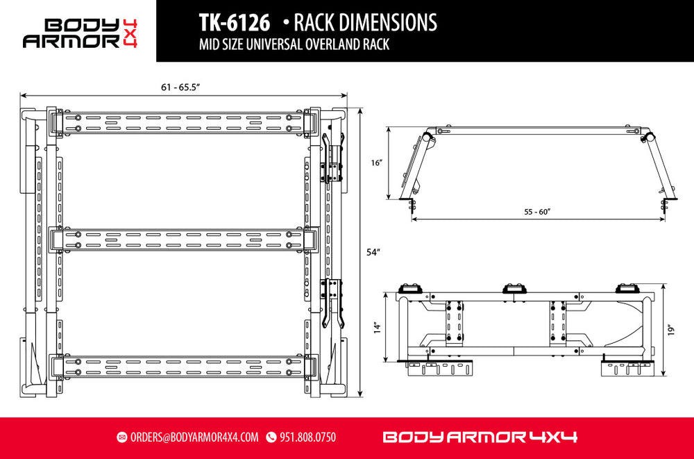 Product of Body Armor Tk-6126 Bed Cargo Rack