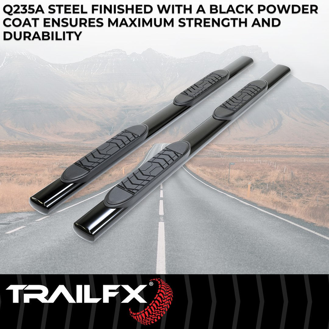 Product of TrailFX A7005B TFX 5" Oval Straight Side Bars Nerf Bar With Surface Steps