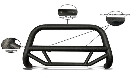 Product of Black Horse Offroad MBT-MR1312 Bull Bar Black Textured 2-1/2 Inch No with skid plate