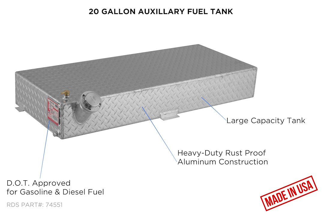 Product of RDS Tanks 74551 Rectangular 20 Gallon Auxiliary Fuel Tank