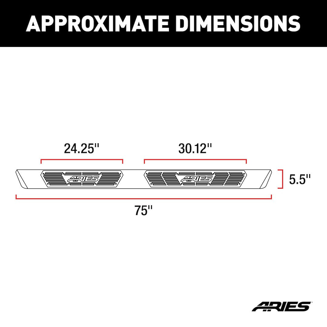Product of Aries 2057975 Black Powder Coated Running Board